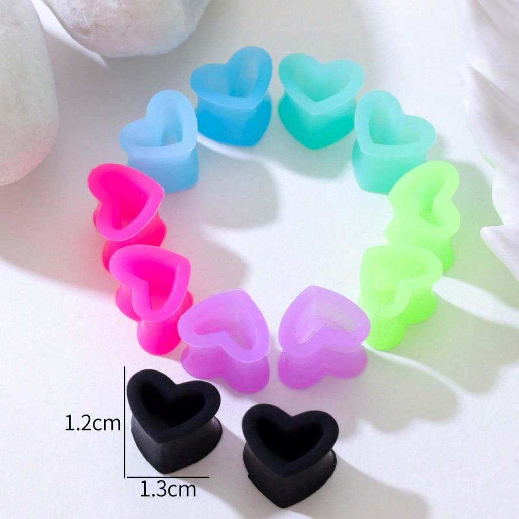 2 шт. Силиконовые беруши в форме сердца, Разноцветные, Материал, Сексуальные украшения для пирсинга тела, Подходят для женщин и мужчин, Отличный подарок на день рождения