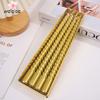 4 Boxed Gold Card Electroplated Paint Threaded European-style Long-stem Candles Gold, Silver, Red, White and Black Spiral Candles 8-10 Inches