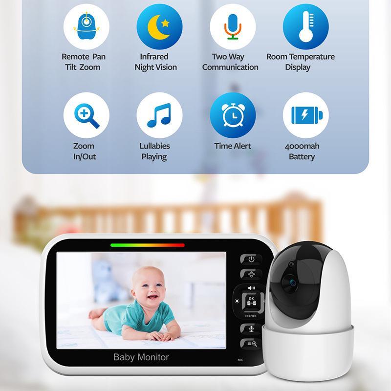 5-Inch Wireless Baby Monitor with Night Vision and Intercom