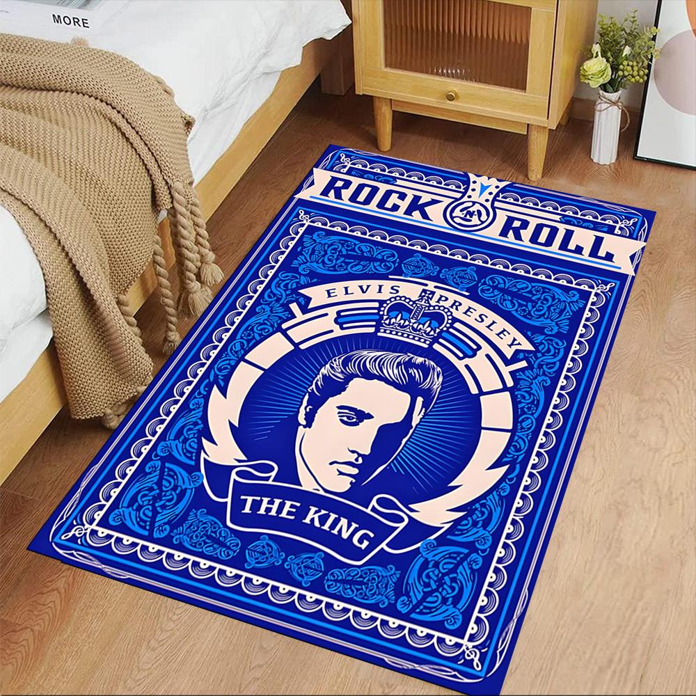 Elvis Presley Area Rug Perfect for Game Room Dining Room Balcony Entryway Anti-slip Rug Decorate Offices Birthday/Christmas Gift
