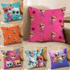 Cute Cartoon S-Super-Kitties Pillow Case Anti-Dustmite Pillowcase Invisible Zipper Silky Sofa Cushion Cover
