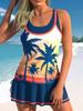 Женская пляжная одежда Coconut Seaside Printed Halter Женский купальник Tankini из двух частей бикини Пляжная одежда S-6XL