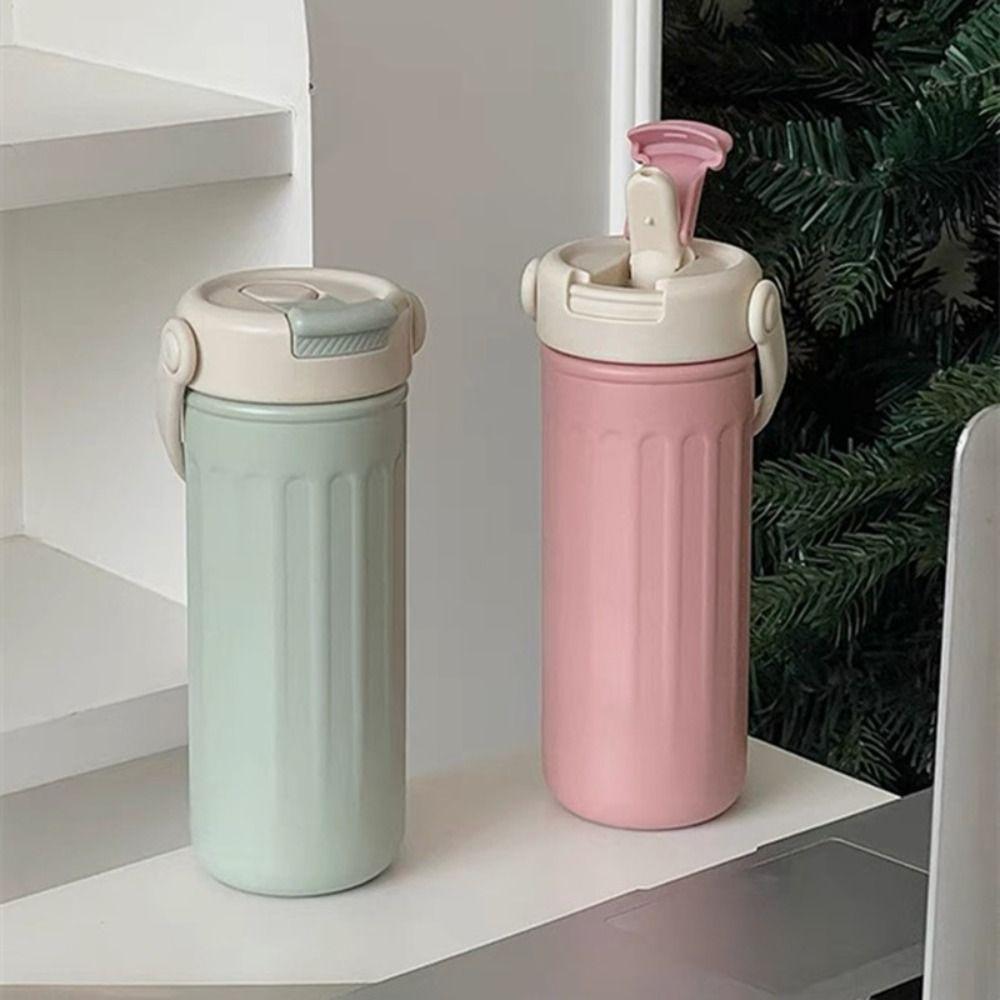 Термос из нержавеющей стали с изоляцией или охлаждением 500 мл, чашка для путешествий с трубочкой, для офиса