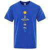 Sistema Solar Cósmico Planetas Imprimir Manga Curta Homens Rua Casual T Roupas Soltas Oversized T Camisa Masculina Verão Algodão