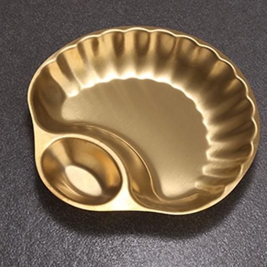 Поднос для закусок из нержавеющей стали с миской для макания, полированный дизайн, поднос для сэндвичей, суши, чипсов, пельменей, салатов