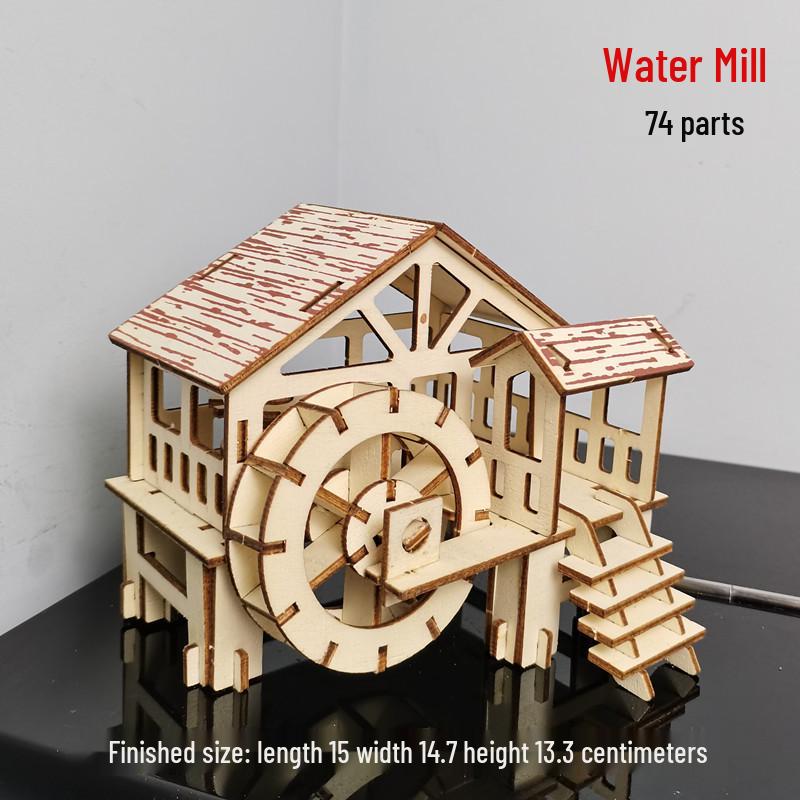 3D Wooden DIY Log Cabin Model - Creative Handmade Villa Puzzle for Adults