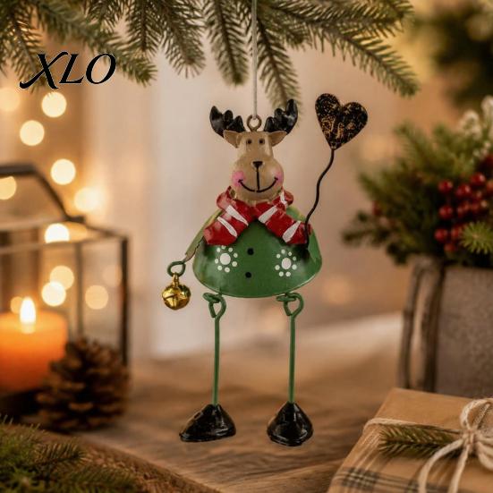 Classic Winter Theme Party Accents Christmas Tree Ornaments, Santa/Snowman/Elk Rustic Holiday Xmas Hanging Festive Fireplace Garland Embellishments