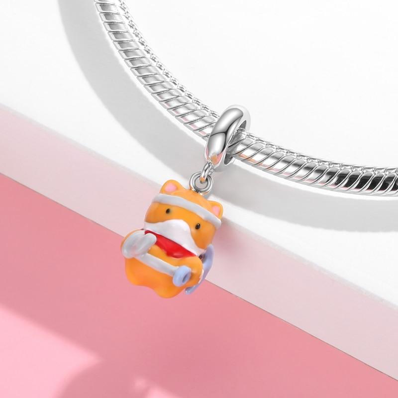 Красочные эмалевые бусины, многофункциональная подвеска в виде пирата, воина, животного, кошки, 925 пробы, изготовление ювелирных изделий из серебра, подходит для оригинального браслета с подвесками