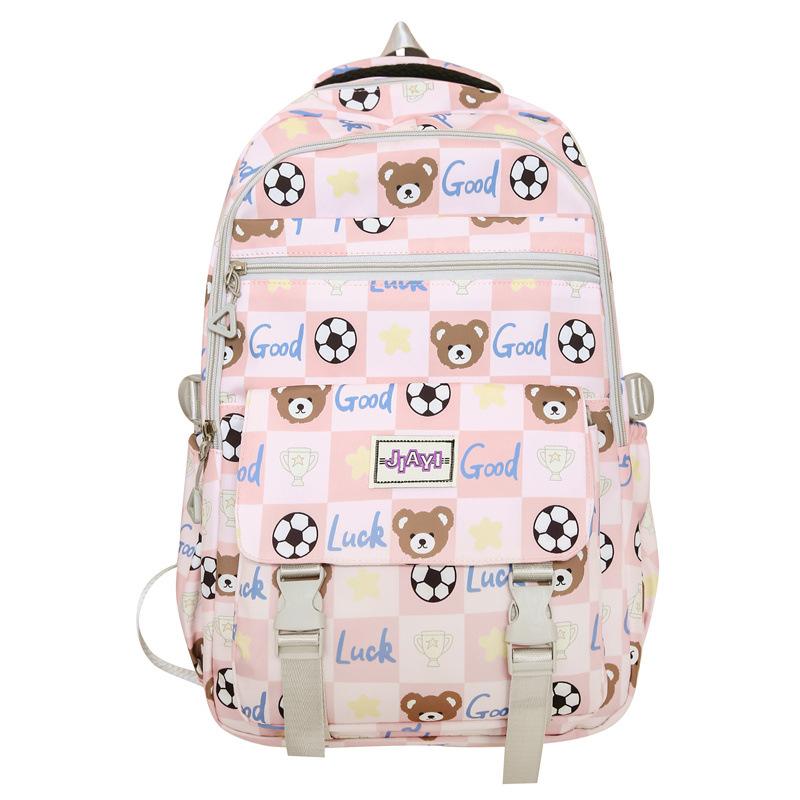 Schoolbag Student School Bag Female Korean Version Cute Cartoon Fashion Printed Backpack High Value Large Capacity Burden Reduction Backpack
