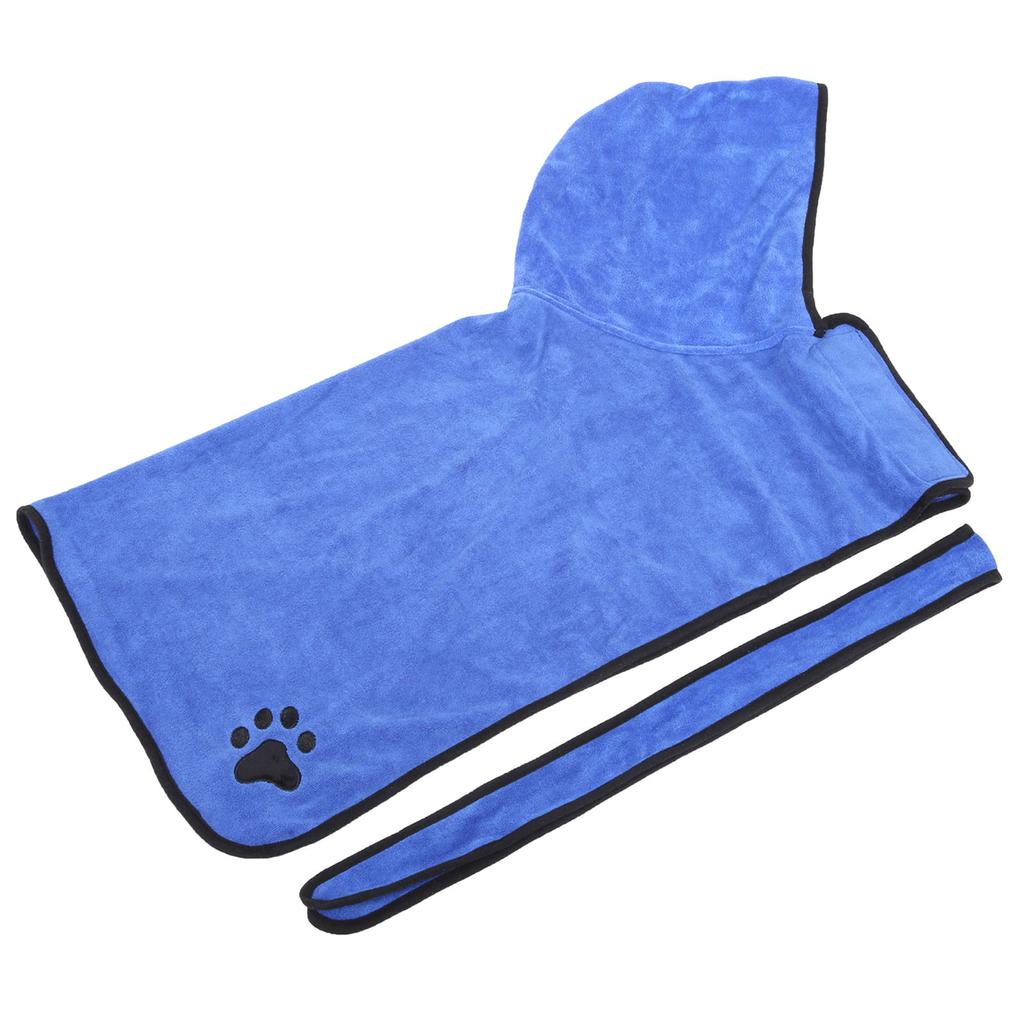 Fiber Pet Water Absorbent Bathrobe Dog Wearable Hooded Drying Bath Towel with BeltXL