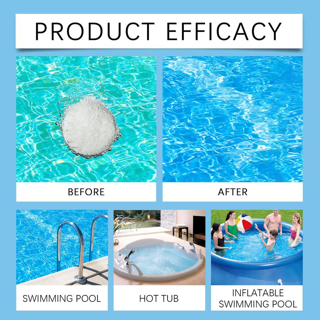 Pool Effervescent Tablets Pool Cleaning Instant Effervescent Chlorine Tablets Pool Chlorine Tablets Pool Water Treatment Tablets