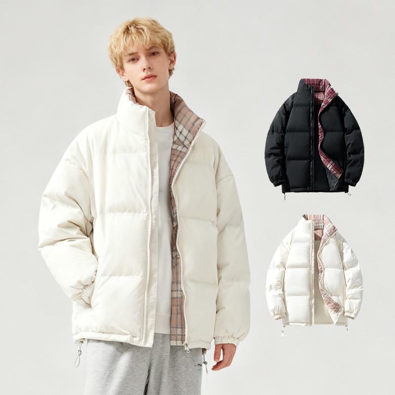 Зимняя женская модная повседневная клетчатая теплая хлопковая куртка со стойкой