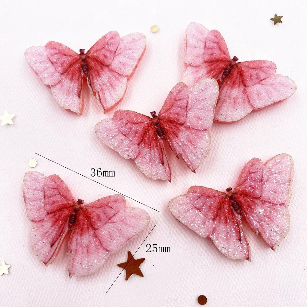 10 шт. фетровая ткань с блестками и блестками, красочная аппликация в виде бабочки, шитье