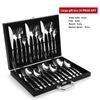 High Grade Steak Knife, Fork and Plate Set Household Tableware Set with Box Cutlery 304 Stainless Steel Spoon Knife and Fork Set