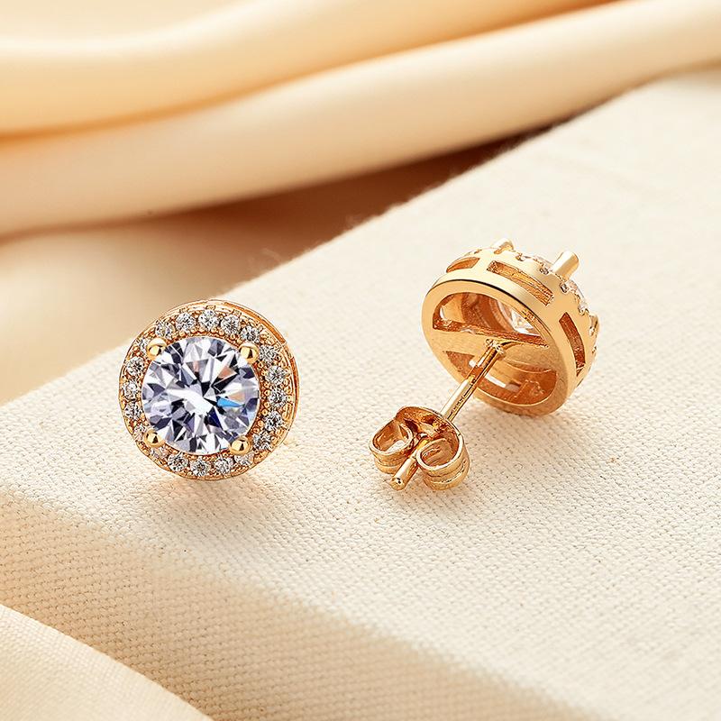 Акция Серьги с муассанитом для женщин Проходят тест на бриллианты 100% С гвоздиками 925 пробы Тонкое ювелирное изделие