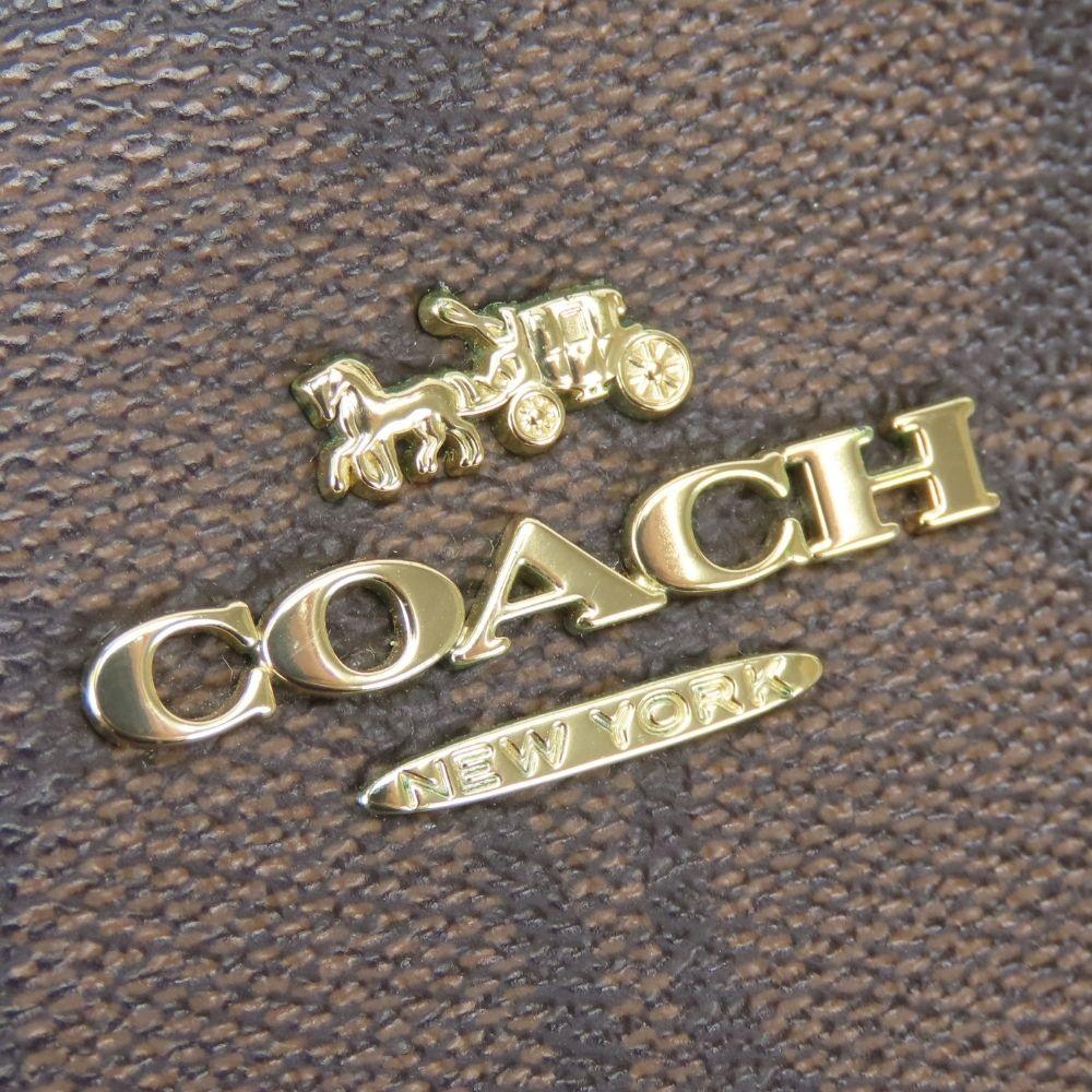 Used COACH body bag Signature F48740 PVC/leather Brown black Waist bag