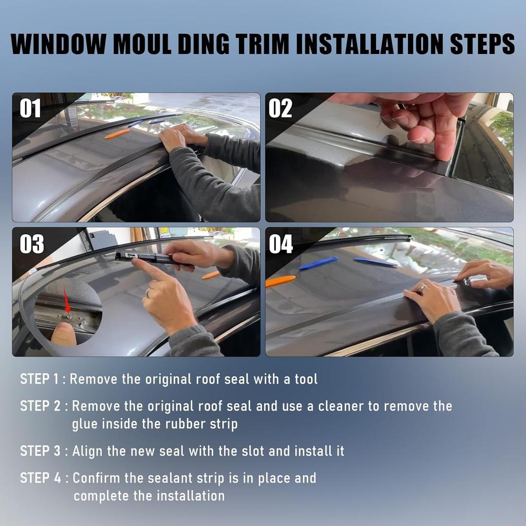 Комплект водосточных накладок на крышу для 4-дверного седана Honda Civic 2012-2015 гг., Черная резиновая уплотнительная накладка для левой и правой стороны, Замена #74316TR0A01 74306TR0A01