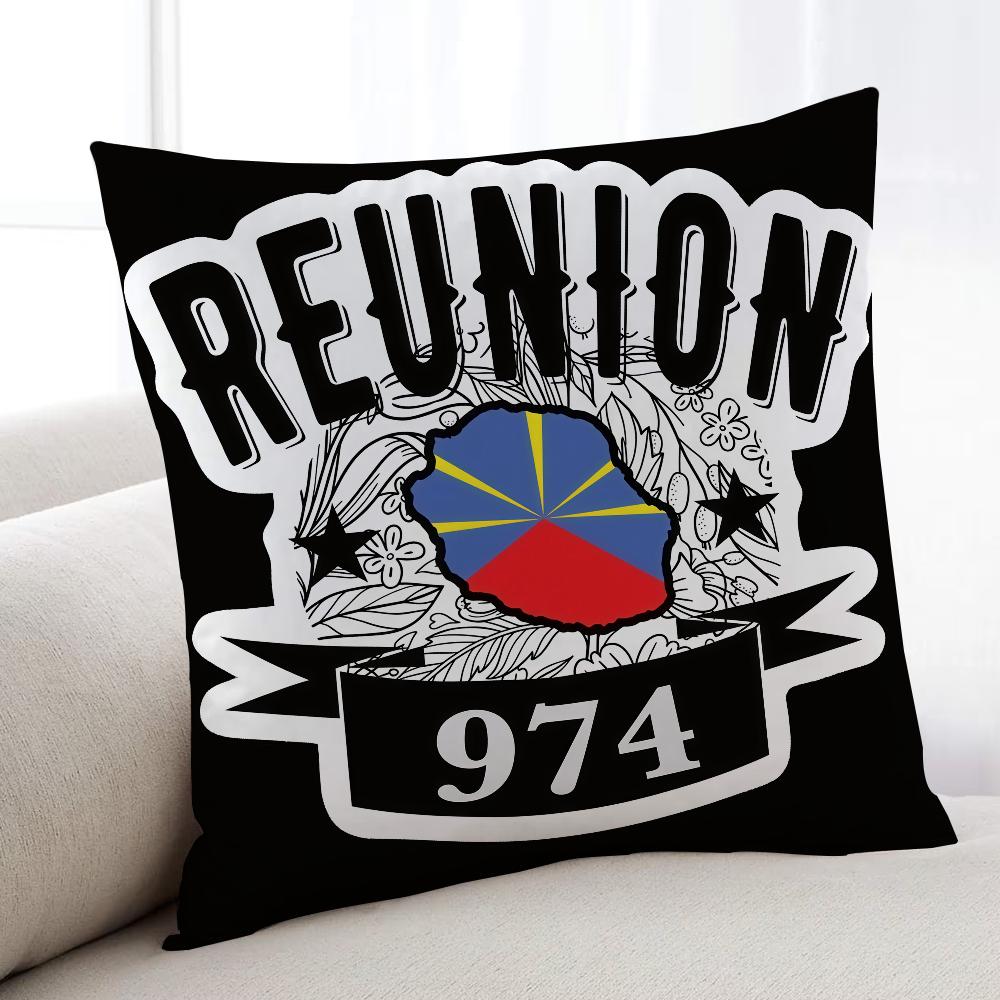 974 R-Reunion I-Island cushion cover Home Bedding Sofa living Room pillowcase Simple Soft Skin Cushion Cover Party Gift
