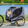 Pet Trailer, Dog Trailer, Foldable, with Universal Coupling, Steel+Polyester, Grey+Black, 130 x 73 x 90cm