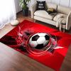 Red Abstract Swirl Splatter Classic Soccer Graphic Non Slip Area Rug Washable Sports Football Fan Living Bedroom Game Room Decor Floor Carpet