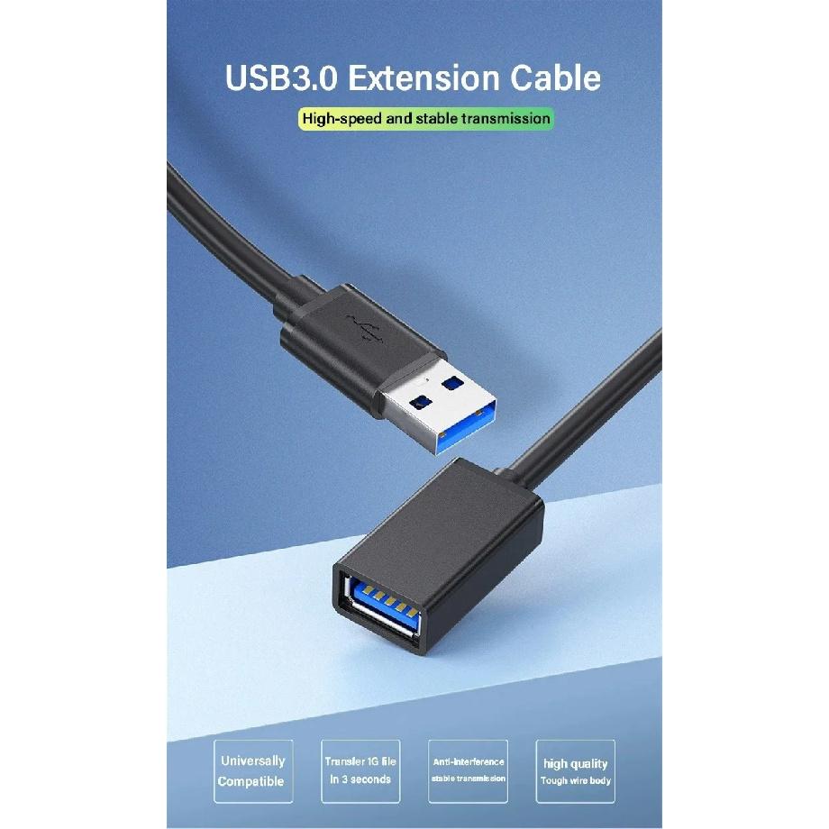 Кабель-удлинитель USB 3.0 5 Гбит/с для ТВ-приставки, Smart TV, ноутбука, ПК, высокоскоростной USB-кабель-удлинитель 0,5 м/1 м/1,5 м/2 м/3 м/5 м