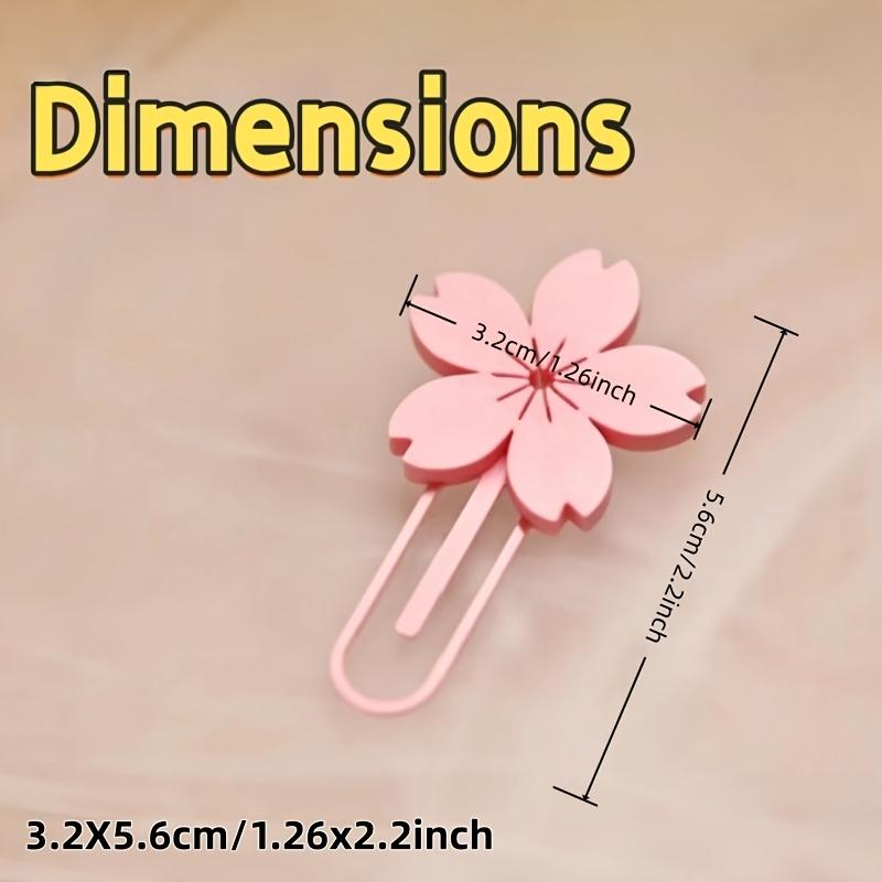 6 шт. 3D-печатные розовые клипсы-закладки в виде цветущей сакуры, эстетичные разделители для чтения в стиле INS, девчачьи литературные канцелярские принадлежности