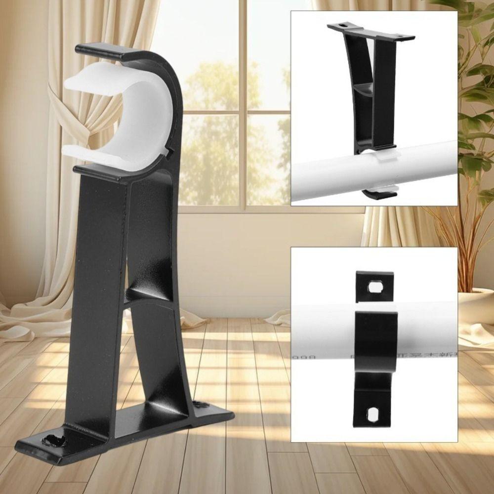 Heavy Duty Curtain Rod Support Aluminum Alloy Curtain Fixing Clip Durable Window Hardware Tools