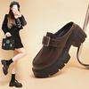 Весна новинка ретро толстая подошва на платформе полусабо с закрытым носком Boken одинарная обувь женская обувь ленивый один педаль