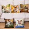 Cute Welsh Corgi Pembroke Dog Pillow Case Cm Cushion Cover Polyester Decorative Pet Animal Car Sofa Home