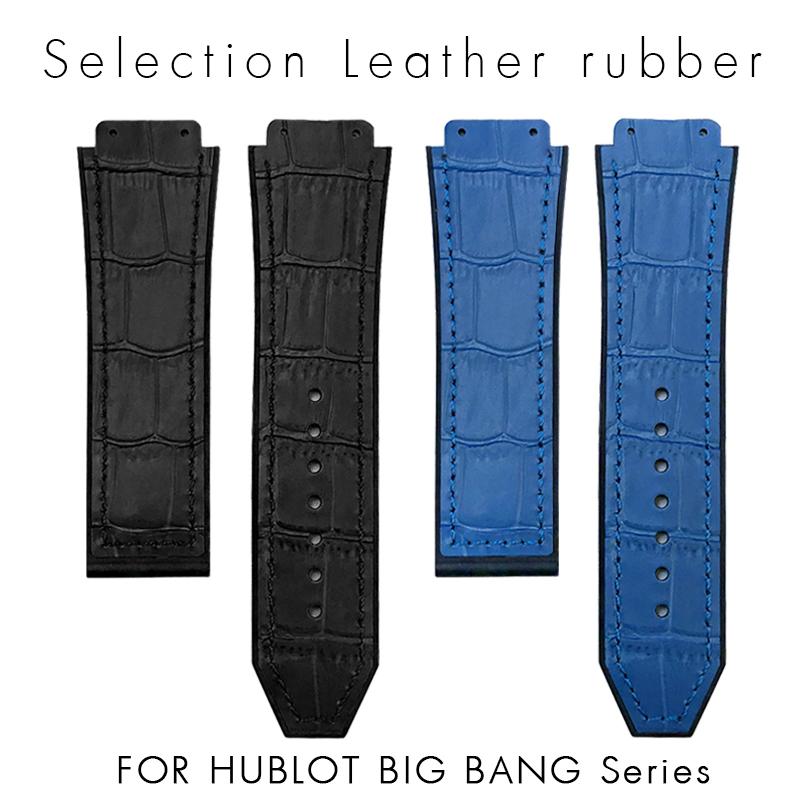 19x26 мм Настоящая Коровья Кожа Ремешок для Часов Подходит для Hublot Yubo Big Bang Мужские Classic Fusion Силиконовый Влагостойкий Ремешок для Часов
