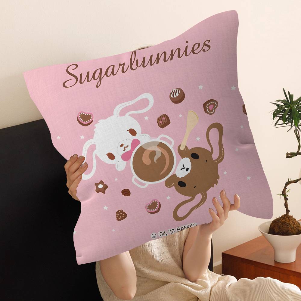 Мультяшная Милая Подушка-Чехол S-Sugarbunnies Чехол для Подушки-Пледа в Машину Чехол для Подушки на Диван Машину Рождественский Подарок 40x40см 45x45см