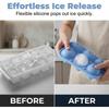 3D Baseball Ice Cube Molds, 6 Cavity Large 2.2 Inch Silicone Ice Cube Trays with Leakproof Lid, Slow Melting Big Round Whiskey Ice Maker