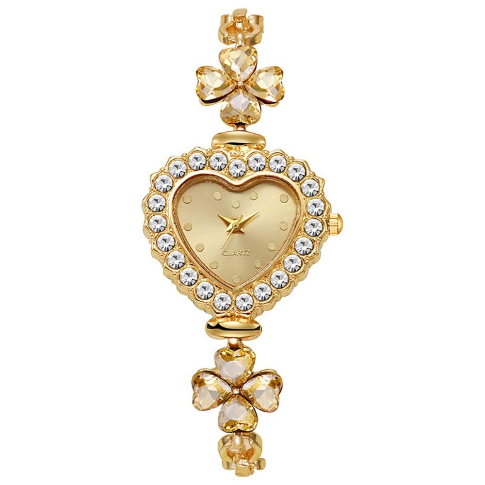 with Adjustable Bracelet Heart Shaped Watch Diamond Studded Watch Strap Wrist Decoration Gift