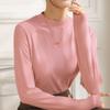 Half High Collar Long Sleeve  T-Shirts Women Top Autumn Winter Solid Loose Modal T-shirt Top