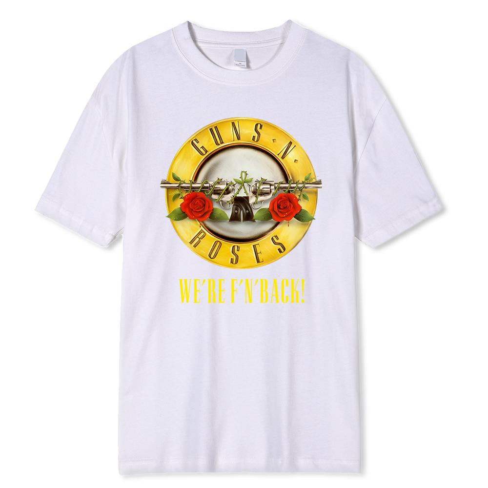 Мужская футболка из 100% хлопка, летняя брендовая футболка с логотипом Guns N Roses Bullet, черная мужская футболка с графическим принтом, мужские топы