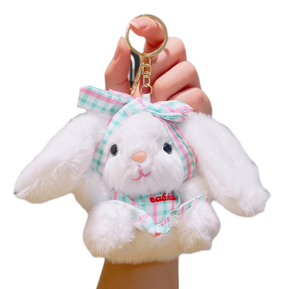 Bow Easter Stuffed Bunny Keychain Creative Rabbit Pendant Bag Charm Plush Toy Key Ring Companion