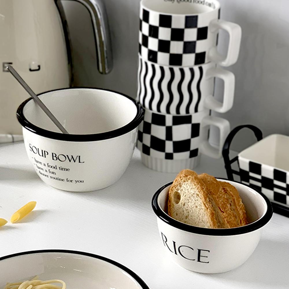 Ceramic Rice Bowl Japanese Simplicity Dinner Restaurant Home Tableware Eating Dishes Soup Bowl Set Dinnerware Salad Bowl