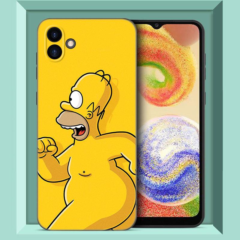 The Simpsons Black Silicone Phone Case For Samsung Galaxy A01 A03 Core A04 E A02 A05 A10 A20 A21 A30 A50 S A6 A8 Plus A7 2018