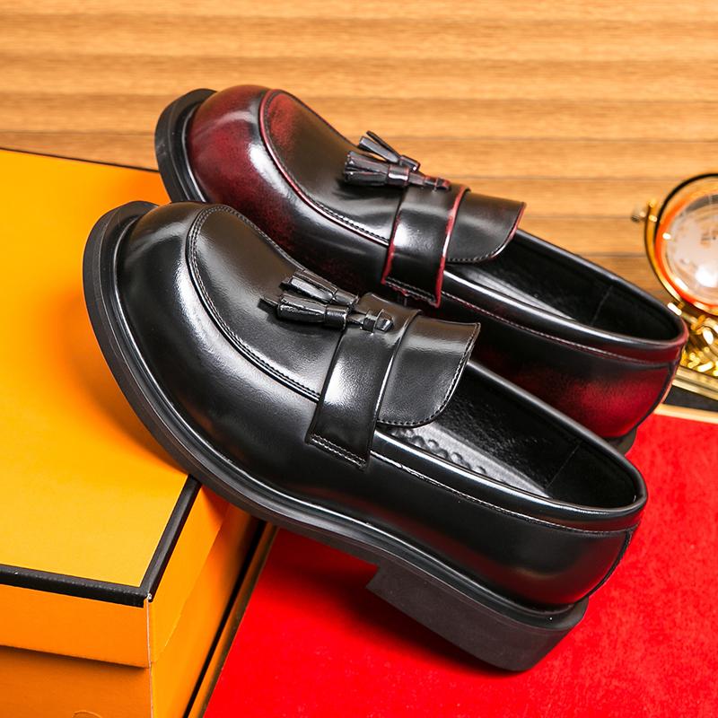 Модная мужская обувь для вечеринок, стиль колледжа, мужские модные лоферы слипоны, ретро, с круглым носком, деловая обувь, классические банкетные туфли для формальной одежды