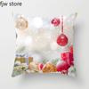 Рождественская декоративная наволочка с шариком, подарочный кулон, напечатанный чехол для диванной подушки, новогоднее украшение для дома