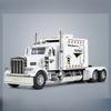Игрушечная модель тяжелого грузовика Peterbilt 389 в масштабе 1/24, литая модель из сплава, со звуком и светом, модель грузовика с инерционным механизмом, игрушка для мальчика, детская подарочная коллекция