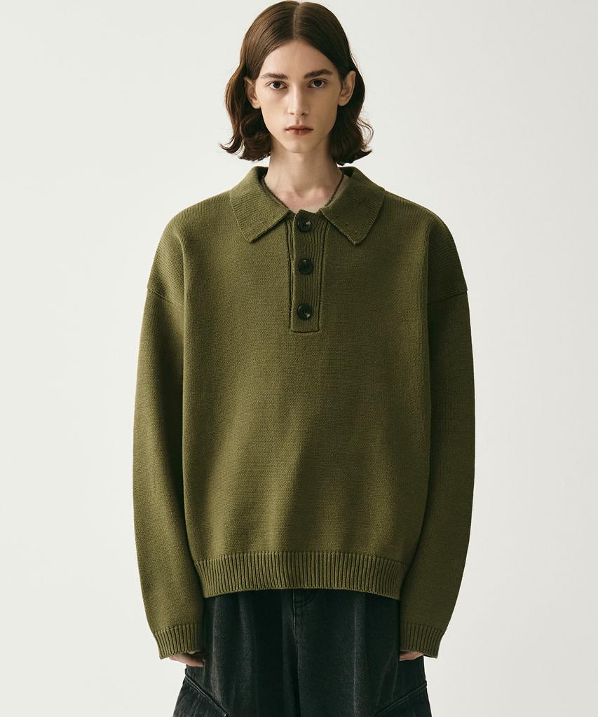 AVANDRESS Kamen Collar Knit Navy