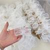 1roll 78.74inch 4.72inch Dense Pleated Beaded Snow Yarn Lace Ribbon Floral Packaging Ribbon Bouquet Ribbon Shiny Pearl Wave Gauze Ribbon