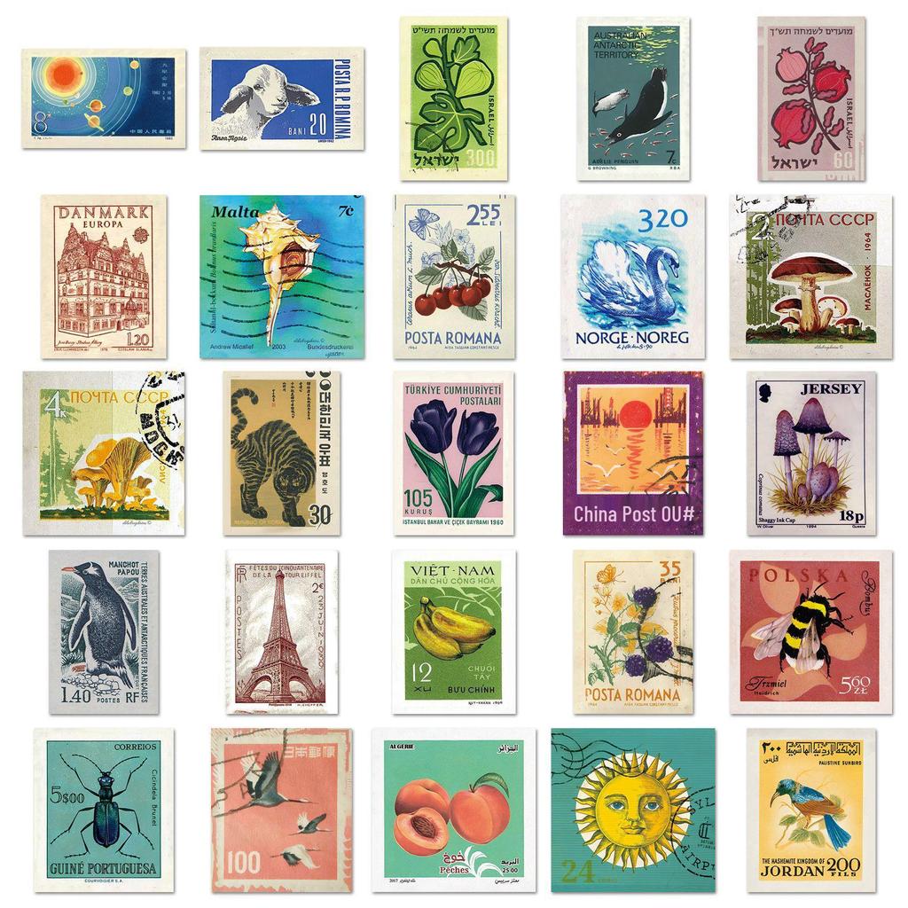 50 ретро-классических ностальгических декоративных наклеек для чемоданов, наушников, гитар, настольных компьютеров