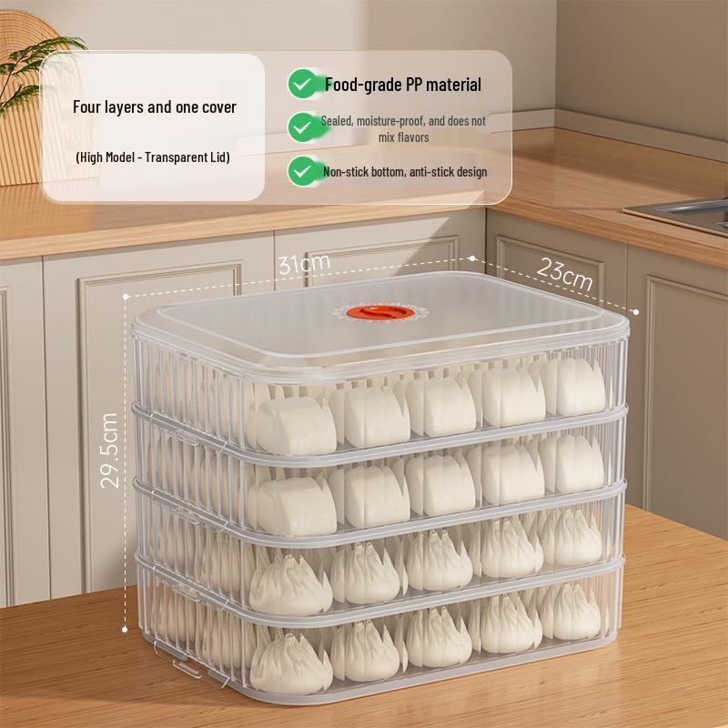 Dumpling Freezer Box - Fresh-Keeping and Quick-Freezing Storage for Wontons, Dumplings & Noodles