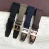 21mm 22mm Black Blue Green Brown Nylon Fabric Genuine Leather Watchband For IWC Big Pilot Mark 18 TOP GUN Wacth Strap Bracelet