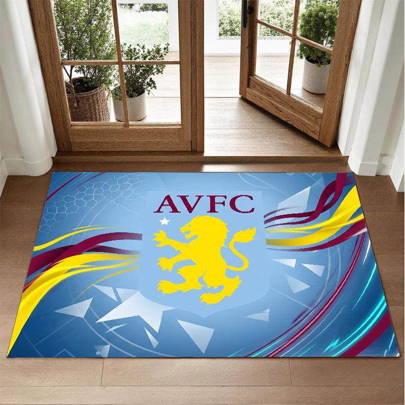 Aston Villa Football Design Crystal Velvet Rug Soft Decorative Mat for Bedroom Entrance