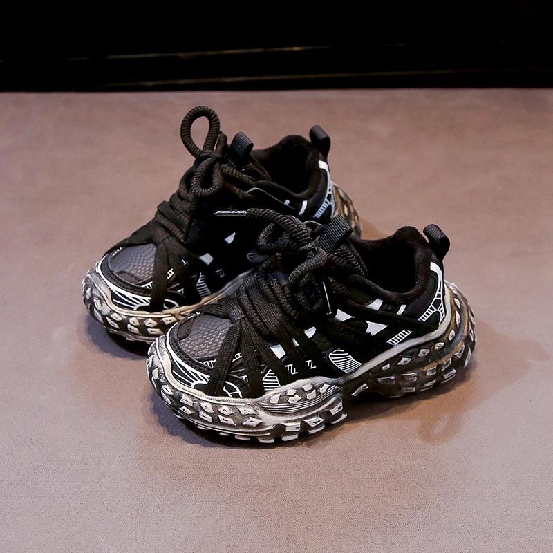 2024 Детские повседневные кроссовки для девочек и мальчиков, зимние, новые, модные, в корейском стиле, с мягкой подошвой, противоскользящие, универсальные, теплые туфли