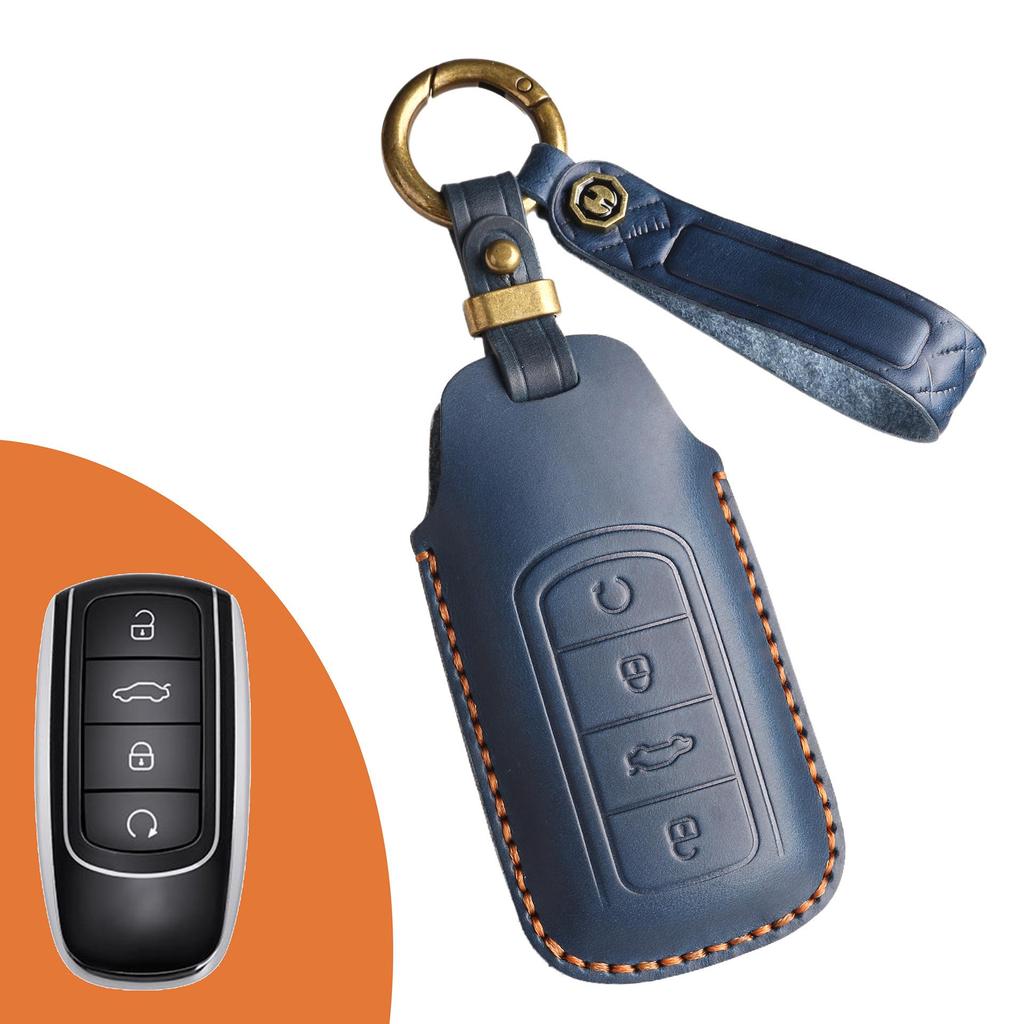 Чехол для ключа из натуральной кожи в стиле ретро для Chery Tiggo 8PLUS Haoxiang Remote Control Protection