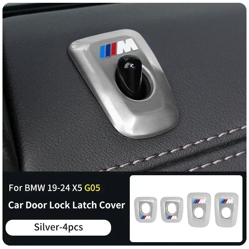 -4PCS Car Door Lock Latch Metal Auto Door Lock P Cover Front Rear Door Lock Knob Stickers Accessories For BMW X5 G05 -202